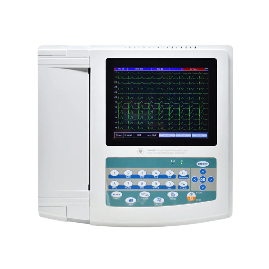 Electrocardiógrafo de 12 canales y 12 derivaciones